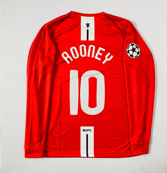 Manchester United 2007–08 UCL Final Home Kit | Rooney #10 | Full Sleeve