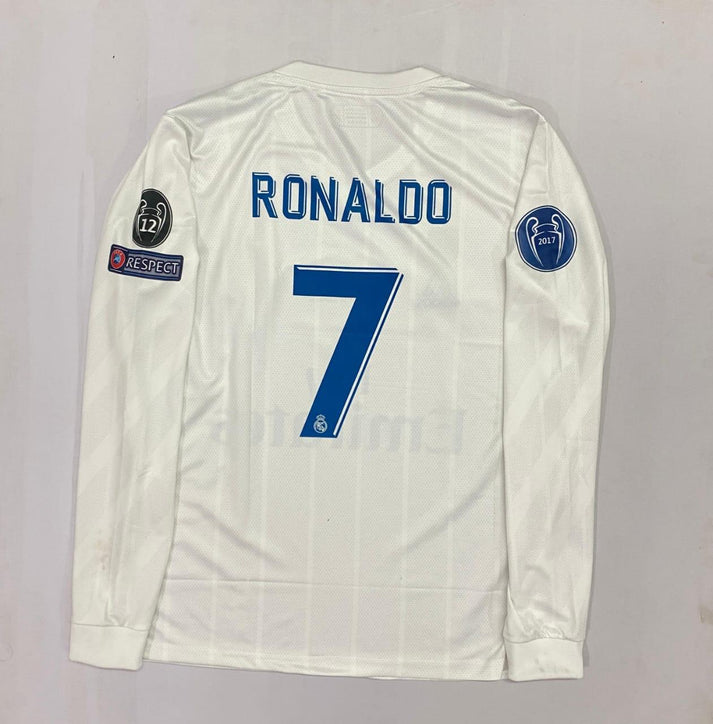 Real Madrid 2017–18 Home UCL Final Kit | Full Sleeve