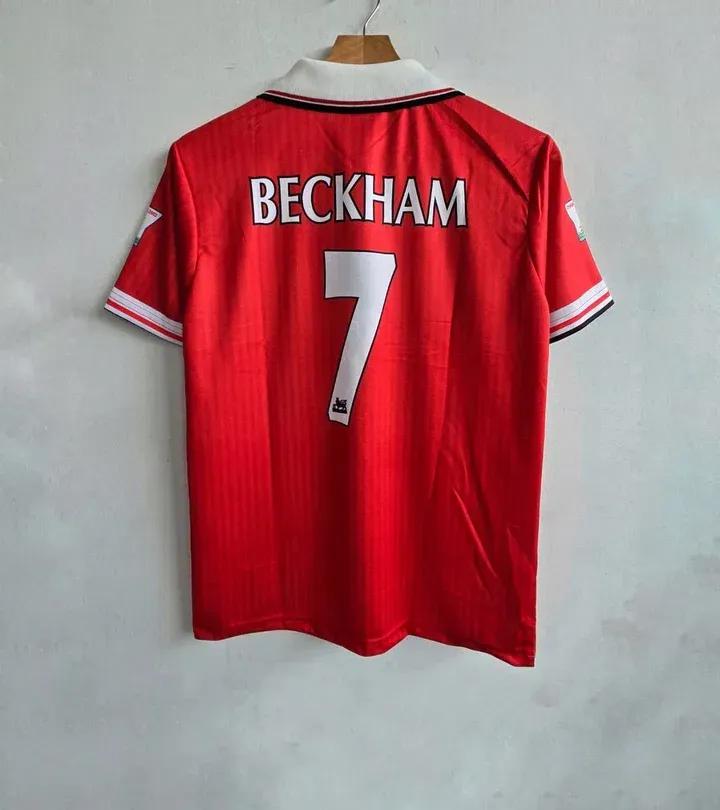 Manchester United 1998-99 Beckham #7 Retro Jersey - Half Sleeve