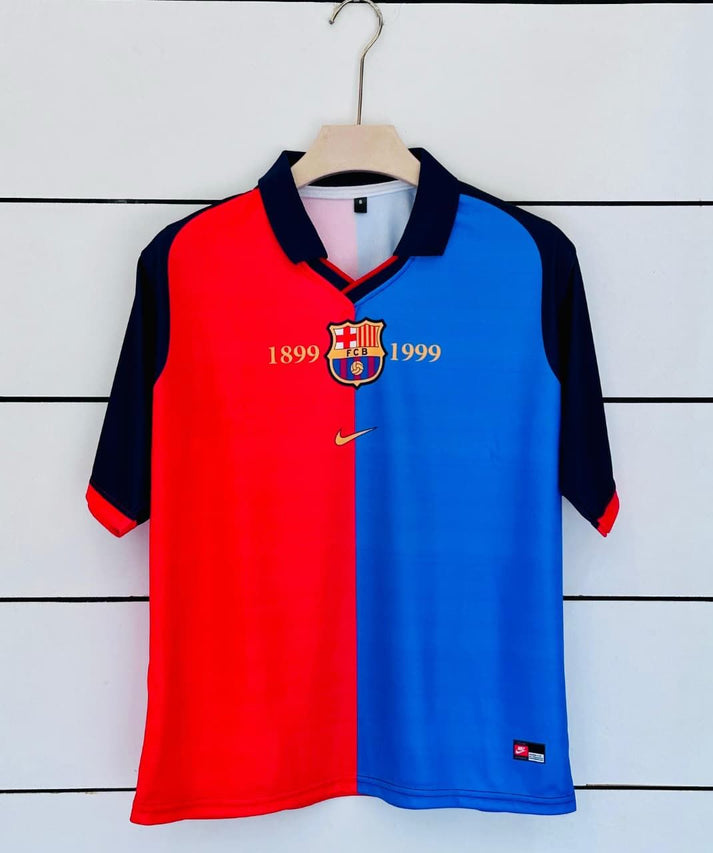 FC Barcelona 1999–00 Home Centenary Kit | Five Sleeve