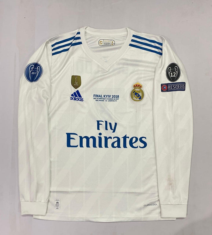 Real Madrid 2017–18 Home UCL Final Kit | Full Sleeve