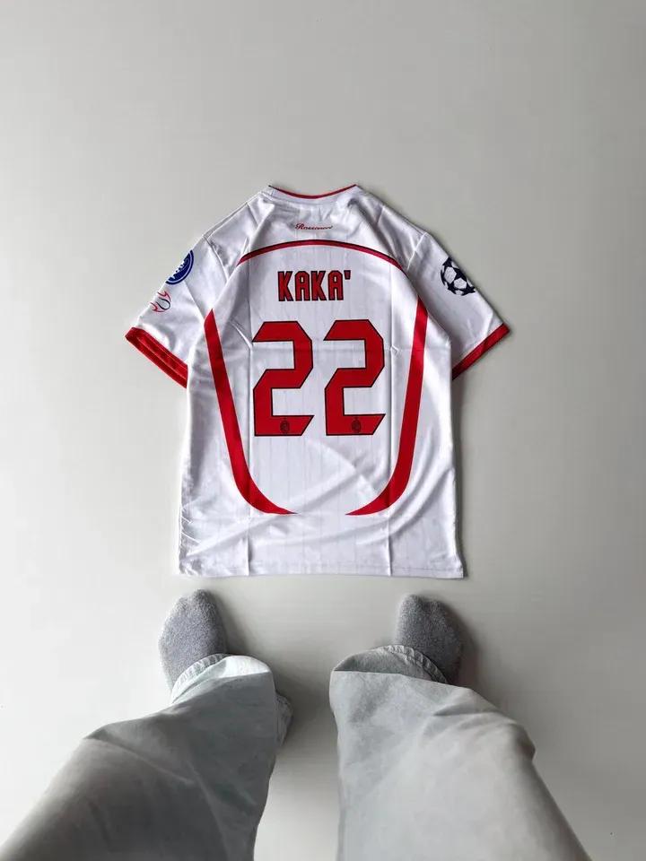 AC Milan 2006-07 Away Kaka #22 Retro Jersey - White Half Sleeve