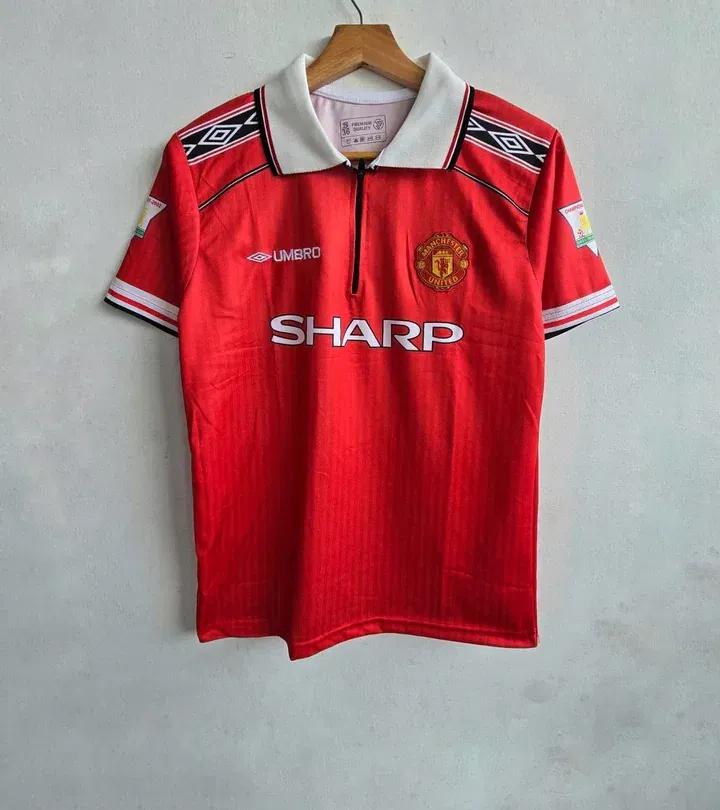 Manchester United 1998-99 Beckham #7 Retro Jersey - Half Sleeve